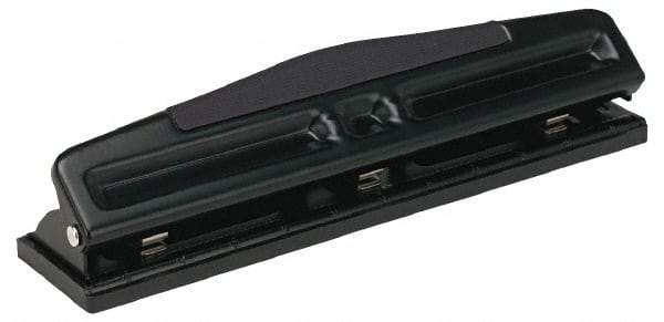 UNIVERSAL - Paper Punches Type: 12 Sheet 2 and 3-Hole Adjustable Punch Color: Black - Exact Tool & Supply