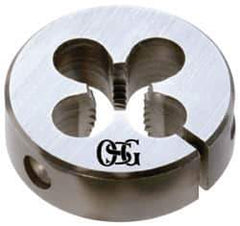 OSG - M5x0.80 Metric Coarse Thread, High Speed Steel Round Die - 9mm Thick, Right Hand Thread, Adjustable - Exact Tool & Supply