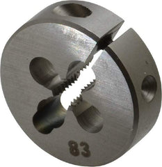 OSG - #8-36 UNF Thread, 13/16" Outside Diam High Speed Steel Round Die - 1/4" Thick, Right Hand Thread, Adjustable - Exact Tool & Supply