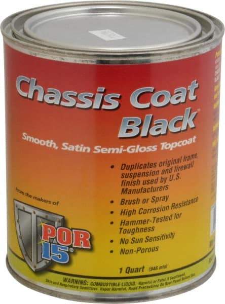 POR-15 - Semigloss Black Automotive Topcoat - 1 Qt Can - Exact Tool & Supply