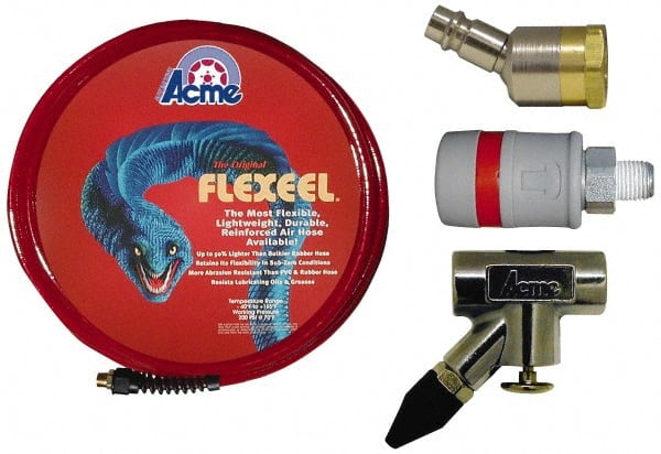 Coilhose Pneumatics - Blow Gun & Hose Kits; Type: Paint Booth Kit ; Hose Length (Feet): 35.00 ; Hose Inside Diameter: 3/8 (Inch); Fitting Size: 1/4 NPT ; Contents: High Flow Ball Swivel Connector; High Flow Composite Coupler; Rubber Tip In-Line Blow Gun - Exact Tool & Supply