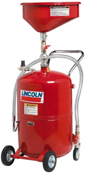 Lincoln - Oil Drain Containers Type: Pressurized Evacuation Drain w/Casters Container Size: 20 Gal. - Exact Tool & Supply