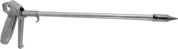 Coilhose Pneumatics - 150 Max psi High Flow Conical Nozzle Pistol Grip Blow Gun - 1/4 NPT, 12" Tube Length, Chrome Plated Aluminum & Brass, Aluminum Extension - Exact Tool & Supply