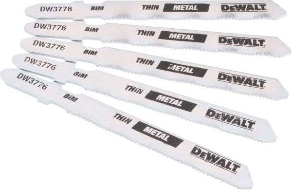DeWALT - 3" Long, 24 Teeth per Inch, High Carbon Steel Jig Saw Blade - Toothed Edge, 0.3" Wide x 0.035" Thick, T-Shank - Exact Tool & Supply