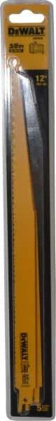 DeWALT - 12" Long, Bi-Metal Reciprocating Saw Blade - Tapered Profile, 5 to 8 TPI, Toothed Edge, Universal Shank - Exact Tool & Supply