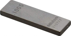 Mitutoyo - 0.1005" Rectangular Steel Gage Block - Accuracy Grade 0, Includes Certificate of Inspection - Exact Tool & Supply
