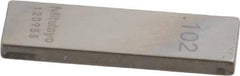 Mitutoyo - 0.102" Rectangular Steel Gage Block - Accuracy Grade 0, Includes Certificate of Inspection - Exact Tool & Supply