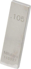 Mitutoyo - 0.105" Rectangular Steel Gage Block - Accuracy Grade 0, Includes Certificate of Inspection - Exact Tool & Supply