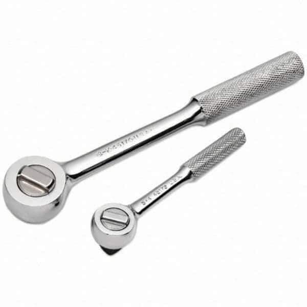 SK - Round Head - Chrome Finish, 6-1/2" OAL, 60 Gear Teeth - Exact Tool & Supply