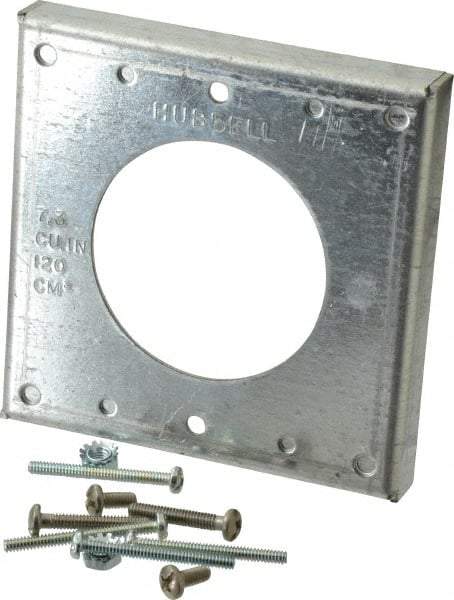 Hubbell Wiring Device-Kellems - Electrical Outlet Box Steel Raised Cover - 4" Overall Width - Exact Tool & Supply