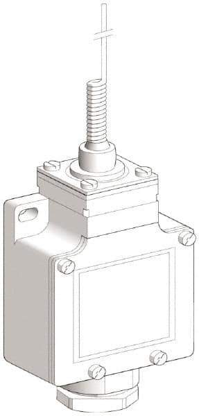 Telemecanique Sensors - SPDT, NC/NO, 240 VAC, 250 VDC, Screw Terminal, Cat Whisker Actuator, General Purpose Limit Switch - 1, 2, 4, 6, 12, 13, 6P NEMA Rating, IP66 IPR Rating - Exact Tool & Supply