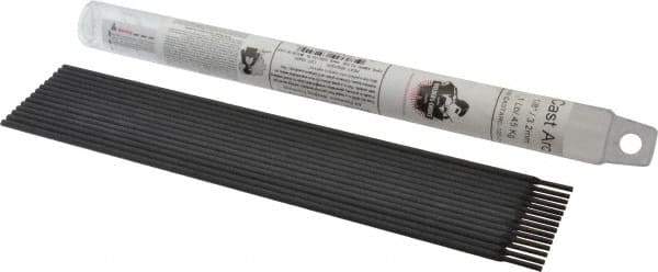Welding Material - 14" Long, 1/8" Diam, Cast Iron Arc Welding Electrode - Cast Iron Rod (Nickel Free) - Exact Tool & Supply