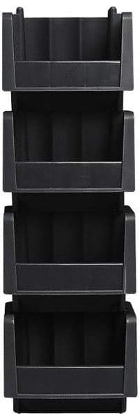 Akro-Mils - 8-7/8" Deep, Black Polypropylene Hopper Stacking Bin - 5" High x 6-5/8" Wide x 8-7/8" Long - Exact Tool & Supply