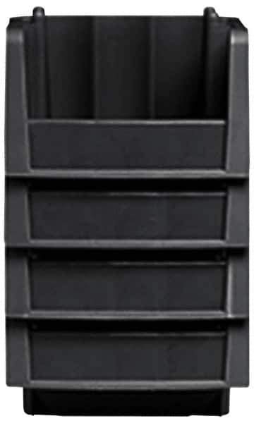 Akro-Mils - 11-7/8" Deep, Black Polypropylene Hopper Stacking Bin - 5" High x 8-3/8" Wide x 11-7/8" Long - Exact Tool & Supply