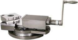 Gibraltar - 4" Jaw Width, 4" Jaw Opening Capacity, Horizontal Swivel Machine Vise - Manual Operation, 2,700 Lb Capacity, 1 Station, 13-1/2" Long x 4-1/2" High x 1-1/2" Deep, 1-1/2" Jaw Height, Cast Iron - Exact Tool & Supply