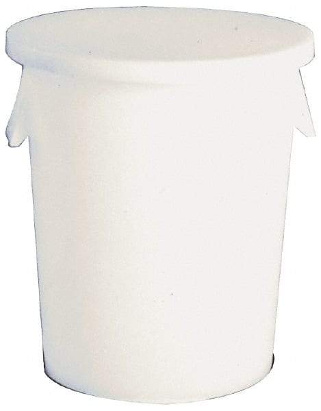 Bayhead Products - 33 Gal Gray Round Trash Can - Polyethylene, 27" High - Exact Tool & Supply