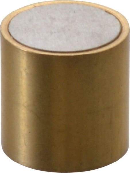 Eclipse - 1/2" Diam x 1/2" High, 0.23 Lb Average & 0.45 Lb Max Pull Force, Brass Alnico Shielded Magnet - 798.8°F Max Operating Temp, 0.032" Wall Thickness, Grade 5 Alnico - Exact Tool & Supply