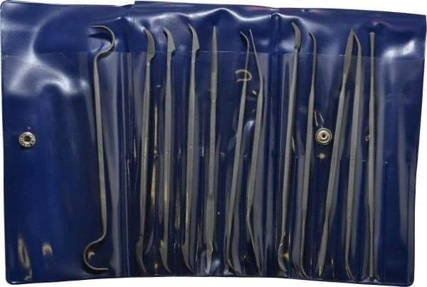 Grobet - 12 Piece Swiss Pattern File Set - 6" Long, 0 Coarseness, Die Sinker's Handle - Exact Tool & Supply
