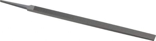 Grobet - 12" Standard Precision Swiss Pattern Regular Pillar File - Double Cut, 25/32" Width Diam x 9/32" Thick, With Tang - Exact Tool & Supply
