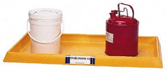 UltraTech - 16.5 Gallon Capacity, 54 Inch Long x 29-3/4 Inch Wide, Plastic Containment Tray without Grating - 3-1/2 Inch High, Yellow - Exact Tool & Supply