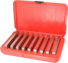 SPI - 18 Piece, 6 Inch Long Parallel Set - 1-3/4 Inch High, 1/4 to 1/4 Inch Thick, 52-58 RC Hardness, Sold as 9 Pair - Exact Tool & Supply
