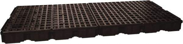 Eagle - 121 Gal Sump, 10,000 Lb Capacity, 8 Drum, Polyethylene Platform - 103" Long x 51-1/2" Wide x 6-1/2" High, Black, Low Profile, Vertical, 2 x 4 Drum Configuration - Exact Tool & Supply