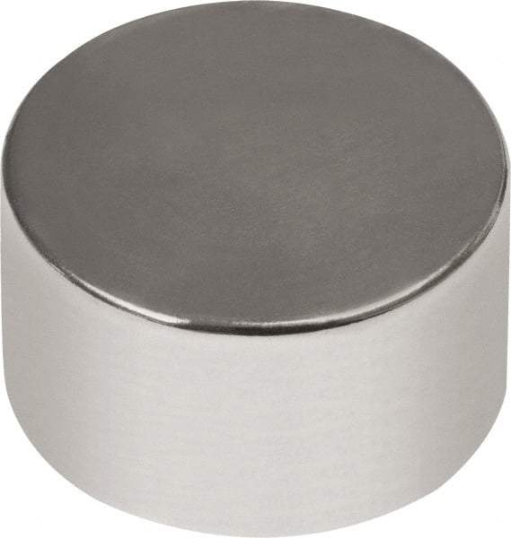 Mag-Mate - 3/4" Diam x 1/2" High Neodymium Rare Earth Magnet - 22 Lb Max Capacity, 180°F Max, Nickel Plated - Exact Tool & Supply