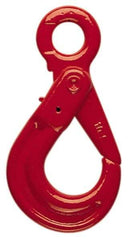 Pewag - 18,100 Lb Capacity, Chain Grade 80, Alloy Steel Eye Hook - 2.64" Hook Throat, 10" Reach, 1-31/32" Eye ID, 5/8" Chain Diam, Dacromet - Exact Tool & Supply