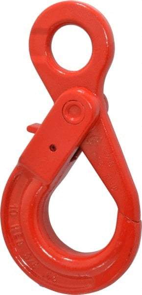 Pewag - 7,100 Lb Capacity, Chain Grade 80, Alloy Steel Eye Hook - 6-13/16" Reach, 1-3/8" Eye ID, 3/8" Chain Diam, Dacromet - Exact Tool & Supply