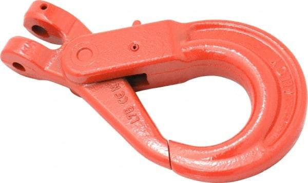 Pewag - 3/8 Inch Chain Diameter, Grade 80 Clevis Hook - 7,100 Lbs. Load Capacity, 15/32 Inch Inside Diameter, 15/32 Inch Pin Diameter, 1-31/32 Inch Hook Throat, 1-49/64 Inch Hook Width - Exact Tool & Supply