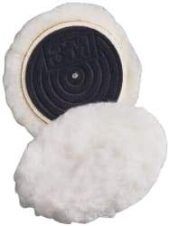 3M - 3" Diam Wool Bonnet Pad - 15/16" Pile, Hook & Loop Attachment - Exact Tool & Supply