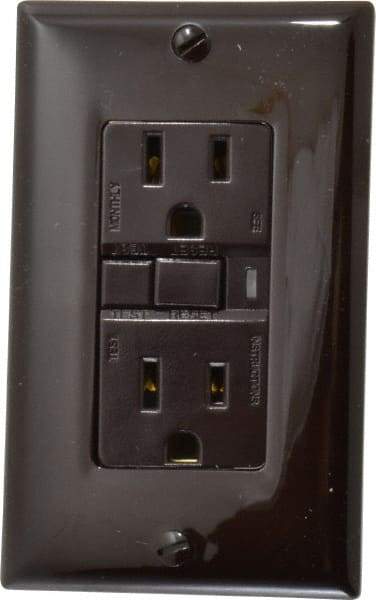 Cooper Wiring Devices - 1 Phase, 5-15R NEMA, 125 VAC, 15 Amp, Self Grounding, GFCI Receptacle - 2 Pole, Back and Side Wiring, Tamper Resistant, Specification Grade - Exact Tool & Supply