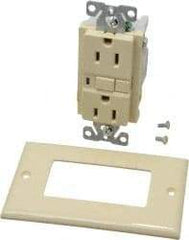 Cooper Wiring Devices - 1 Phase, 5-15R NEMA, 125 VAC, 15 Amp, Self Grounding, GFCI Receptacle - 2 Pole, Back and Side Wiring, Tamper Resistant, Specification Grade - Exact Tool & Supply