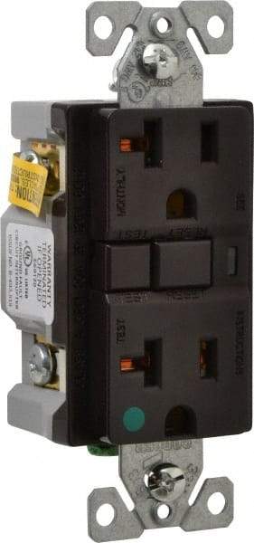 Cooper Wiring Devices - 1 Phase, 5-20R NEMA, 125 VAC, 20 Amp, Self Grounding, GFCI Receptacle - 2 Pole, Back and Side Wiring, Tamper Resistant, Hospital Grade - Exact Tool & Supply