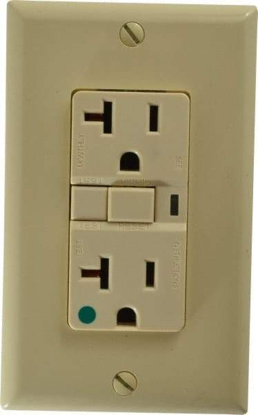 Cooper Wiring Devices - 1 Phase, 5-20R NEMA, 125 VAC, 20 Amp, Self Grounding, GFCI Receptacle - 2 Pole, Back and Side Wiring, Tamper Resistant, Hospital Grade - Exact Tool & Supply