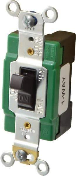 Cooper Wiring Devices - 1 Pole, 120 to 277 VAC, 30 Amp, Industrial Grade, Toggle, Wall and Dimmer Light Switch - Fluorescent - Exact Tool & Supply
