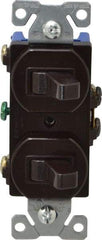 Cooper Wiring Devices - 1 Pole, 120/277 VAC, 15 Amp, Flush Mounted, Duplex Switch - NonNEMA Configuration, 2 Switch, Back Side Wiring, cULus Listed, NOM 426, RoHS Compliant Standard - Exact Tool & Supply