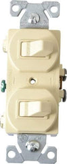 Cooper Wiring Devices - 1 Pole, 120/277 VAC, 15 Amp, Flush Mounted, Duplex Switch - NonNEMA Configuration, 2 Switch, Back Side Wiring, cULus Listed, NOM 426, RoHS Compliant Standard - Exact Tool & Supply