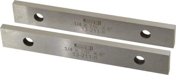 SPI - 6" Long x 7/8" High x 1/4" Thick, Steel Parallel - 0.0003" & 0.002" Parallelism, Sold as Matched Pair - Exact Tool & Supply