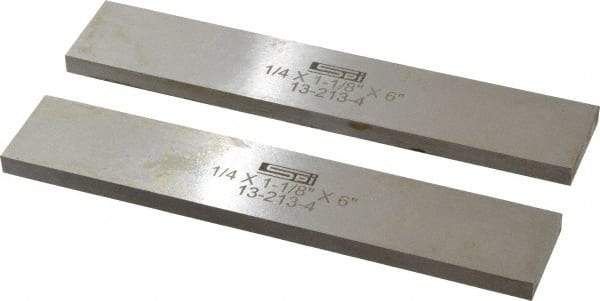 SPI - 6" Long x 1-1/8" High x 1/4" Thick, Steel Parallel - 0.0003" & 0.002" Parallelism, Sold as Matched Pair - Exact Tool & Supply