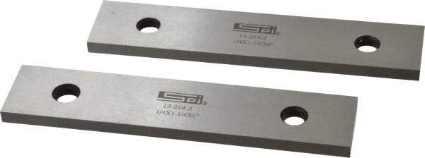SPI - 6" Long x 1-1/4" High x 1/4" Thick, Steel Parallel - 0.0003" & 0.002" Parallelism, Sold as Matched Pair - Exact Tool & Supply