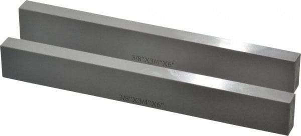 SPI - 6" Long x 3/4" High x 3/8" Thick, Steel Parallel - 0.0003" & 0.002" Parallelism, Sold as Matched Pair - Exact Tool & Supply