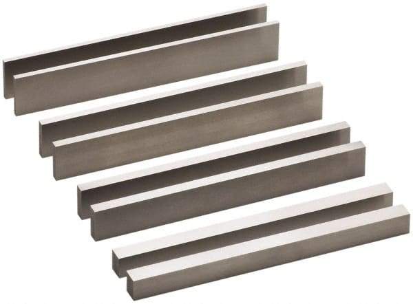 SPI - 8 Piece, 6 Inch Long Steel Parallel Set - 3/4 to 1-3/16 Inch High, 1/8 to 3/8 Inch Thick, 52-58 RC Hardness, Sold as 4 Pair - Exact Tool & Supply