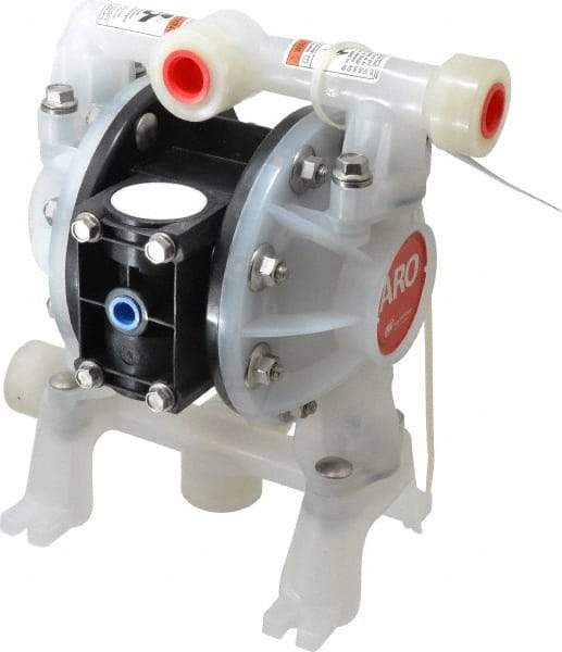 ARO/Ingersoll-Rand - 1/2" NPT, Nonmetallic, Air Operated Diaphragm Pump - Nitrile Diaphragm, Polypropylene Housing - Exact Tool & Supply