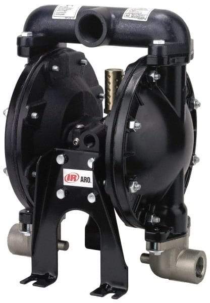 ARO/Ingersoll-Rand - 1" NPT, Metallic, Air Operated Diaphragm Pump - Nitrile Diaphragm, Aluminum Housing - Exact Tool & Supply