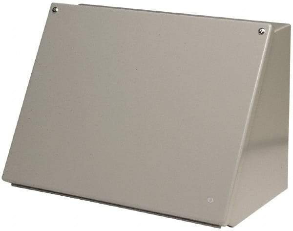 Cooper B-Line - Steel Standard Enclosure Hinge Sloped Cover - NEMA 12, 13, 12" Wide x 8" High x 7-5/32" Deep, Dirt-tight & Dust-tight - Exact Tool & Supply