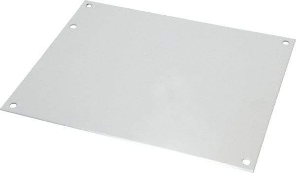 Cooper B-Line - 6-7/8" OAW x 8-7/8" OAH Powder Coat Finish Electrical Enclosure Nonperforated Panel - 10" x 8" Box, 14 Gauge Steel, Use with 1084-12CHC/1084-12CHCS/1084-12CHQRC/1084-12CHSC/1084-12LC/1084-12SC/1084-FTC/1086-12CHC/1086-12CHSC/1086-12SC - Exact Tool & Supply