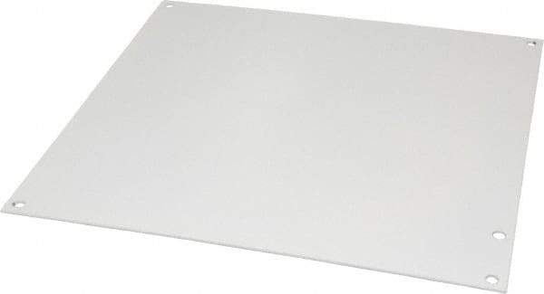 Cooper B-Line - 10-7/8" OAW x 10-7/8" OAH Powder Coat Finish Electrical Enclosure Nonperforated Panel - 12" x 12" Box, 14 Gauge Steel, Use with 12126-12CHC/12126-12CHSC/12126-12SC - Exact Tool & Supply