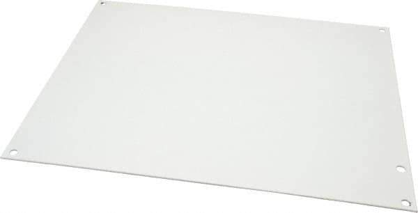 Cooper B-Line - 10-7/8" OAW x 12-7/8" OAH Powder Coat Finish Electrical Enclosure Nonperforated Panel - 14" x 12" Box, 14 Gauge Steel, Use with 14126-12CHC/14126-12CHCS/14126-12CHQRC/14126-12CHSC/14126-12LC/14126-12SC/14126-FTC/14128-12CHC - Exact Tool & Supply
