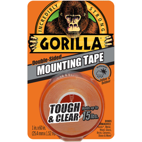 Gorilla Clear Mounting Tape Clear 60″ - Exact Tool & Supply